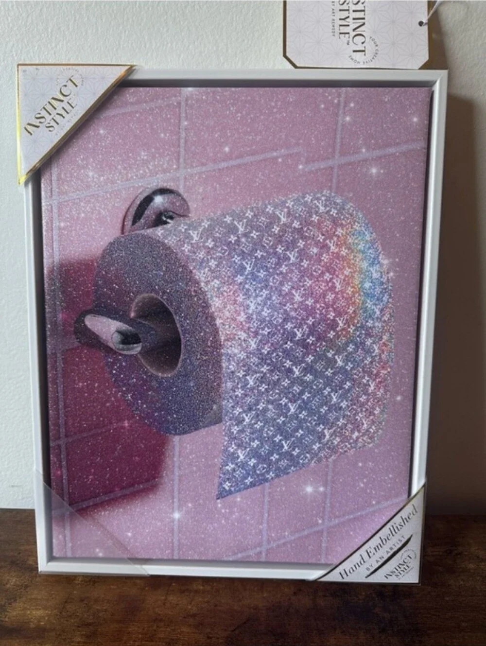 INSTINCT STYLE-Glitter Logo Toilet Paper Art Print - 🩷 (11 X 14)